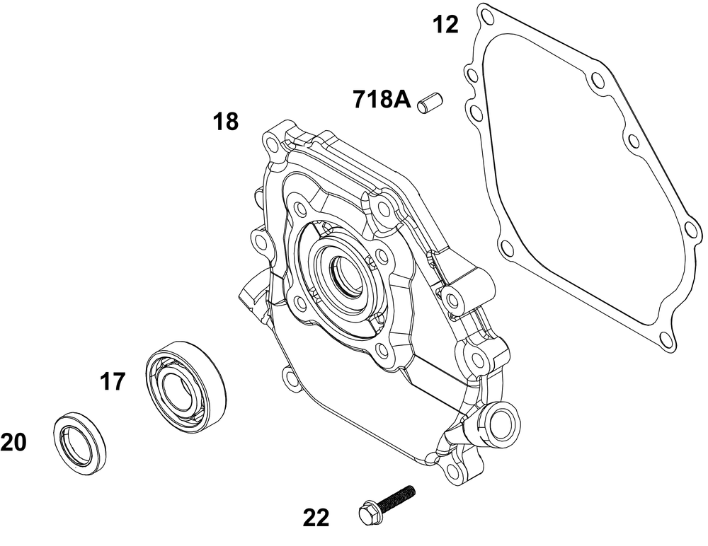 Crankcase Cover/Sump Group Diagram and Parts List for 13U132-0003-G1 100000 - 19Z999 Briggs and Stratton Engine